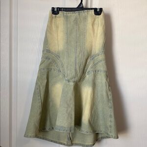 NWT Acid Wash Structured Denim Mini Dress